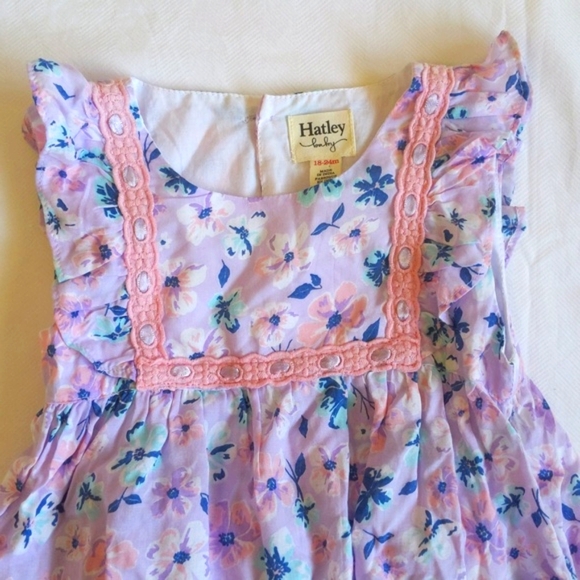 NEW hatley soft spring floral ruffle dress with diaper cover 18-24 months baby - Picture 2 of 9